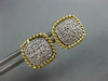 ESTATE .36CT DIAMOND 14KT 2 TONE GOLD 3D SQUARE ROPE CLASSIC PAVE STUD EARRINGS