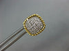 ESTATE .36CT DIAMOND 14KT 2 TONE GOLD 3D SQUARE ROPE CLASSIC PAVE STUD EARRINGS
