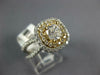 GIA LARGE 1.57CT DIAMOND 14KT 2 TONE GOLD CUSHION & ROUND SQUARE ENGAGEMENT RING
