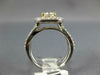 GIA LARGE 1.57CT DIAMOND 14KT 2 TONE GOLD CUSHION & ROUND SQUARE ENGAGEMENT RING