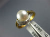 ESTATE WIDE .06CT DIAMOND & AAA SOUTH SEA PEARL 18KT TWO TONE GOLD 3D RING #1008