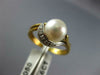 ESTATE WIDE .06CT DIAMOND & AAA SOUTH SEA PEARL 18KT TWO TONE GOLD 3D RING #1008