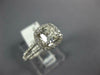 GIA LARGE 1.18CT DIAMOND 14KT WHITE GOLD 3D CUSHION & ROUND HALO ENGAGEMENT RING