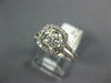GIA LARGE 1.18CT DIAMOND 14KT WHITE GOLD 3D CUSHION & ROUND HALO ENGAGEMENT RING