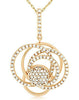 ESTATE .45CT DIAMOND 14KT ROSE GOLD 3D MULTI ROW CIRCULAR LOVE KNOT PENDANT