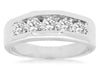 .80CT DIAMOND 14K WHITE GOLD 3D FIVE STONE CHANNEL CLASSIC MENS ANNIVERSARY RING