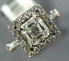 GIA LARGE 1.50CT DIAMOND 14KT WHITE GOLD ASSCHER & ROUND SQUARE ENGAGEMENT RING