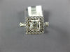 GIA LARGE 1.50CT DIAMOND 14KT WHITE GOLD ASSCHER & ROUND SQUARE ENGAGEMENT RING