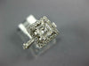 GIA LARGE 1.50CT DIAMOND 14KT WHITE GOLD ASSCHER & ROUND SQUARE ENGAGEMENT RING