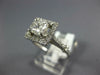 GIA LARGE 1.50CT DIAMOND 14KT WHITE GOLD ASSCHER & ROUND SQUARE ENGAGEMENT RING