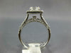 GIA LARGE 1.50CT DIAMOND 14KT WHITE GOLD ASSCHER & ROUND SQUARE ENGAGEMENT RING