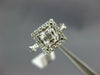 GIA LARGE 1.50CT DIAMOND 14KT WHITE GOLD ASSCHER & ROUND SQUARE ENGAGEMENT RING