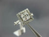 GIA LARGE 1.50CT DIAMOND 14KT WHITE GOLD ASSCHER & ROUND SQUARE ENGAGEMENT RING