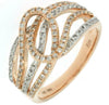 ESTATE .40CT DIAMOND 14KT ROSE GOLD 3D MULTI ROW LOVE KNOT FUN RING