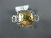 ESTATE .30CT DIAMOND 14KT WHITE AND YELLOW GOLD 3D HAMMERED SQUARE HALO FUN RING
