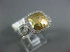ESTATE .30CT DIAMOND 14KT WHITE AND YELLOW GOLD 3D HAMMERED SQUARE HALO FUN RING