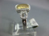 ESTATE .30CT DIAMOND 14KT WHITE AND YELLOW GOLD 3D HAMMERED SQUARE HALO FUN RING