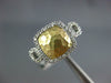 ESTATE .30CT DIAMOND 14KT WHITE AND YELLOW GOLD 3D HAMMERED SQUARE HALO FUN RING
