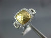 ESTATE .30CT DIAMOND 14KT WHITE AND YELLOW GOLD 3D HAMMERED SQUARE HALO FUN RING