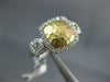 ESTATE .30CT DIAMOND 14KT WHITE AND YELLOW GOLD 3D HAMMERED SQUARE HALO FUN RING