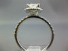 ESTATE 1.43CT DIAMOND 14K WHITE GOLD CUSHION & ROUND HALO SQUARE ENGAGEMENT RING