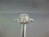 ESTATE 1.43CT DIAMOND 14K WHITE GOLD CUSHION & ROUND HALO SQUARE ENGAGEMENT RING