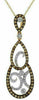 .55CT WHITE & CHOCOLATE FANCY DIAMOND 14KT YELLOW GOLD TEAR DROP JOURNEY PENDANT