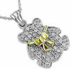 ESTATE .32CT DIAMOND 14KT WHITE GOLD 3D HAPPY TEDDY BEAR LOVE PENDANT