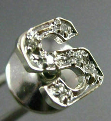 ESTATE .16CT DIAMOND 14KT WHITE GOLD CLASSIC LETTER S INITIAL BROOCH PIN #26585