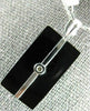 ESTATE .02CT DIAMOND & AAA BLACK ONYX 18KT WHITE GOLD RECTANGULAR PENDANT #26615