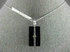 ESTATE .02CT DIAMOND & AAA BLACK ONYX 18KT WHITE GOLD RECTANGULAR PENDANT #26615