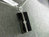 ESTATE .02CT DIAMOND & AAA BLACK ONYX 18KT WHITE GOLD RECTANGULAR PENDANT #26615