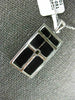 ESTATE .02CT DIAMOND & AAA BLACK ONYX 18KT WHITE GOLD RECTANGULAR PENDANT #26615
