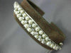 WIDE .20CT DIAMOND & AAA SOUTH SEA PEARL 14KT WHITE GOLD BANGLE BRACELET #26595