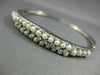 WIDE .20CT DIAMOND & AAA SOUTH SEA PEARL 14KT WHITE GOLD BANGLE BRACELET #26595