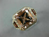 LARGE 4.82CT DIAMOND AAA MORGANITE & GARNET 14KT WHITE & ROSE GOLD FILIGREE RING