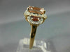 LARGE 4.82CT DIAMOND AAA MORGANITE & GARNET 14KT WHITE & ROSE GOLD FILIGREE RING
