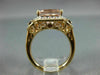 LARGE 4.82CT DIAMOND AAA MORGANITE & GARNET 14KT WHITE & ROSE GOLD FILIGREE RING