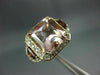 LARGE 4.82CT DIAMOND AAA MORGANITE & GARNET 14KT WHITE & ROSE GOLD FILIGREE RING