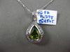 ESTATE 1.64CT DIAMOND & PERIDOT 14KT WHITE GOLD PEAR SHAPE FLOATING DROP PENDANT