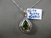 ESTATE 1.64CT DIAMOND & PERIDOT 14KT WHITE GOLD PEAR SHAPE FLOATING DROP PENDANT