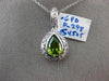 ESTATE 1.64CT DIAMOND & PERIDOT 14KT WHITE GOLD PEAR SHAPE FLOATING DROP PENDANT