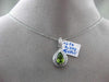 ESTATE 1.64CT DIAMOND & PERIDOT 14KT WHITE GOLD PEAR SHAPE FLOATING DROP PENDANT