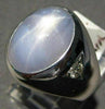 ESTATE LARGE 9.14CT DIAMOND AAA STAR SAPPHIRE 14KT WHITE GOLD 3 STONE MENS RING