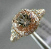 ESTATE 1.85CT DIAMOND & AAA ROUND MORGANITE 14K ROSE GOLD SQUARE ENGAGEMENT RING
