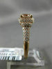 ESTATE 1.85CT DIAMOND & AAA ROUND MORGANITE 14K ROSE GOLD SQUARE ENGAGEMENT RING