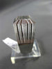 ESTATE .28CT DIAMOND 14KT WHITE GOLD SHINY & MATTE 3D MULTI ROW SQUARE MENS RING
