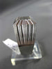 ESTATE .28CT DIAMOND 14KT WHITE GOLD SHINY & MATTE 3D MULTI ROW SQUARE MENS RING
