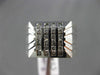 ESTATE .28CT DIAMOND 14KT WHITE GOLD SHINY & MATTE 3D MULTI ROW SQUARE MENS RING
