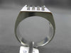ESTATE .28CT DIAMOND 14KT WHITE GOLD SHINY & MATTE 3D MULTI ROW SQUARE MENS RING